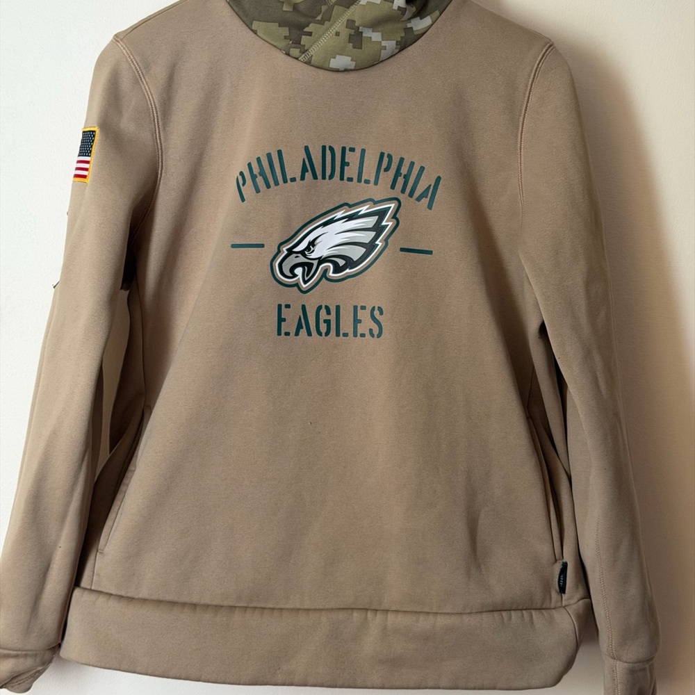 NFL Philadelphia Eagles Tan Military Appreciation Hoodie